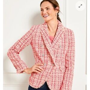 Talbots Pink/Red and White Tweed Blazer